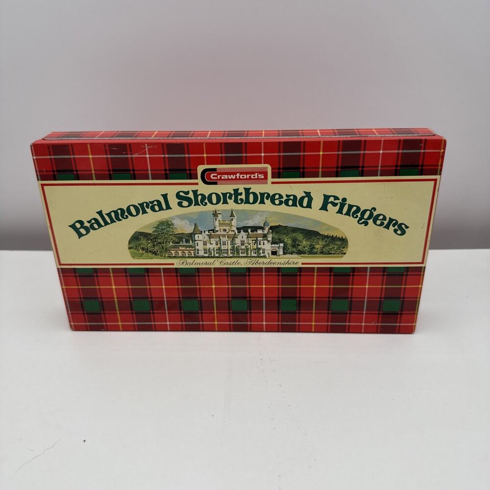 Vtg Crawfords‎ Balmoral Shortbread Fingers Tin (Empty) 22cmx12.5cmx3cm England
